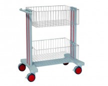 multifunctional hospital trolley with 2 baskets