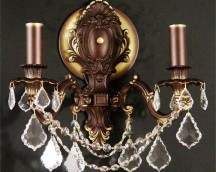 Bronze sconce with glass