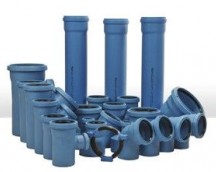 Evacuation pipes and fittings for POLIphon-proofed DBLUE
