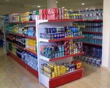 metal shelves for food shops